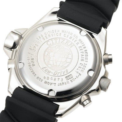 Citizen Men_s Eco-Drive Aqualand Stainless Steel Black Rubber Dive Watch #BJ2000-09E