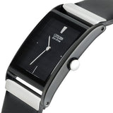 Citizen Men_s Eco-Drive Black Ion-Plated Leather Strap Watch #BL6005-01E