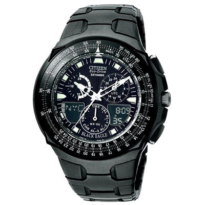 Citizen Men_s Eco-Drive Black Ion-Plated Skyhawk Watch #JR3155-54E